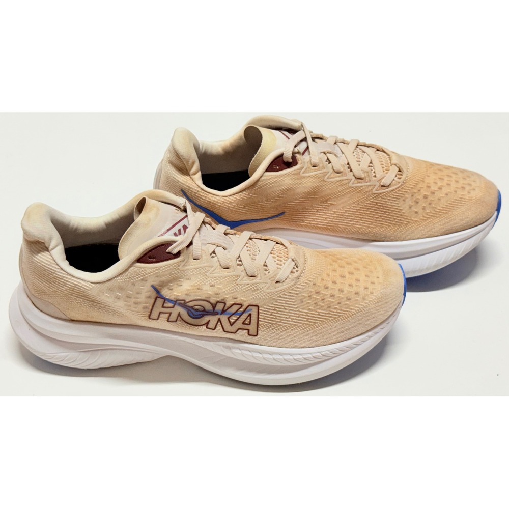 Hoka Mach 6 Womens 9.5B Running Shoes Oat Milk Blue 1147810 SCCG Sneakers